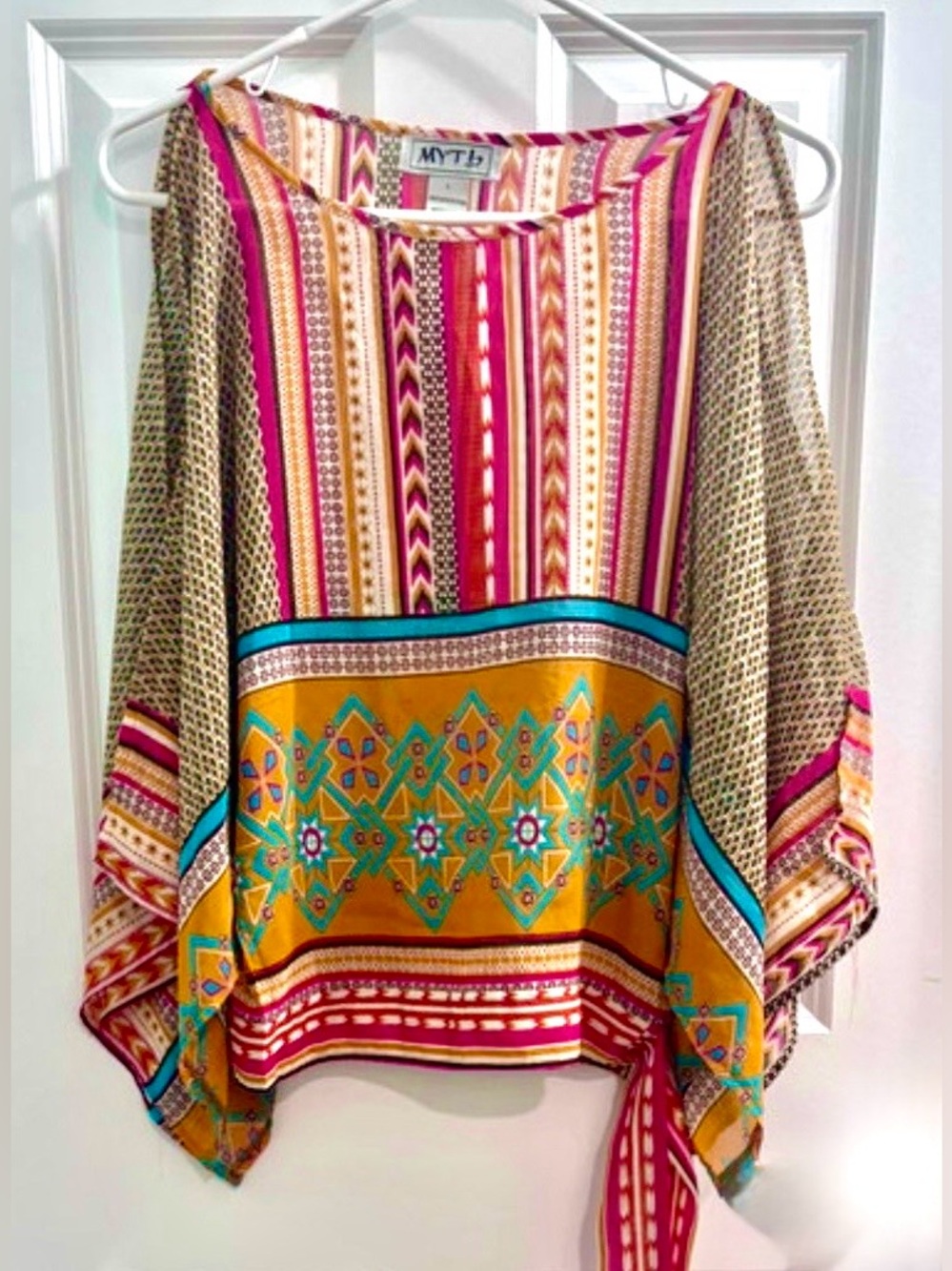 Bright Multicolor Boho Tunic Top
